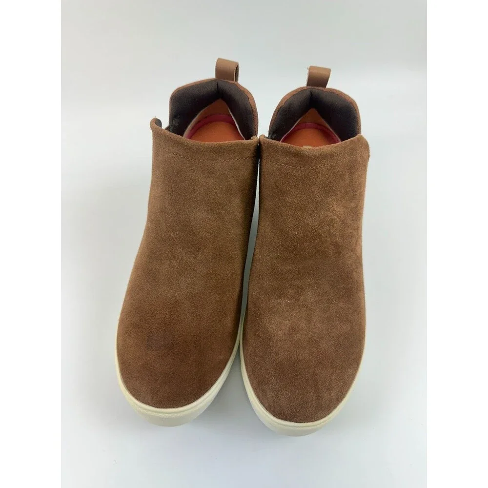 Ryka‎ VERA Bootie Ankle Boot Tan Suede Pull On Comfort Orthopedic Cushion Size 8